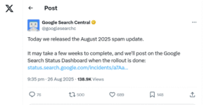 Google Rolls Out August 2025 Spam Update Google Rolls Out August 2025 Spam Update