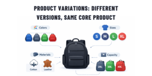 Product variations with different versions